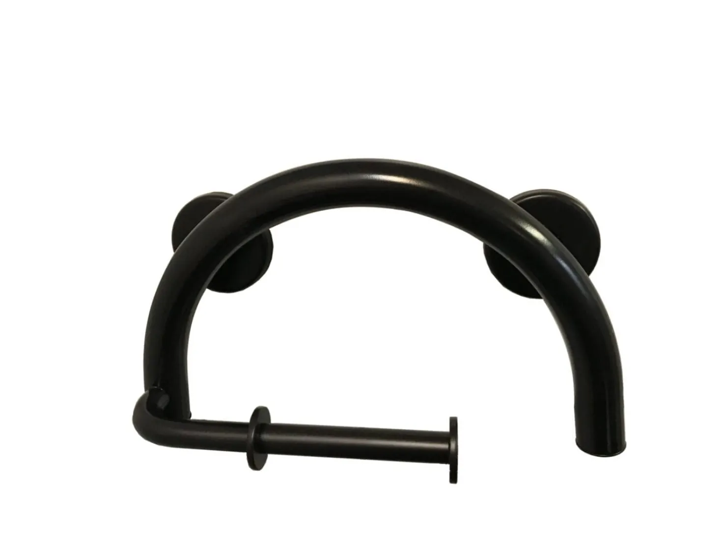 Half Moon Grab Bar with Toilet Paper Holder