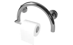 Half Moon Grab Bar with Toilet Paper Holder