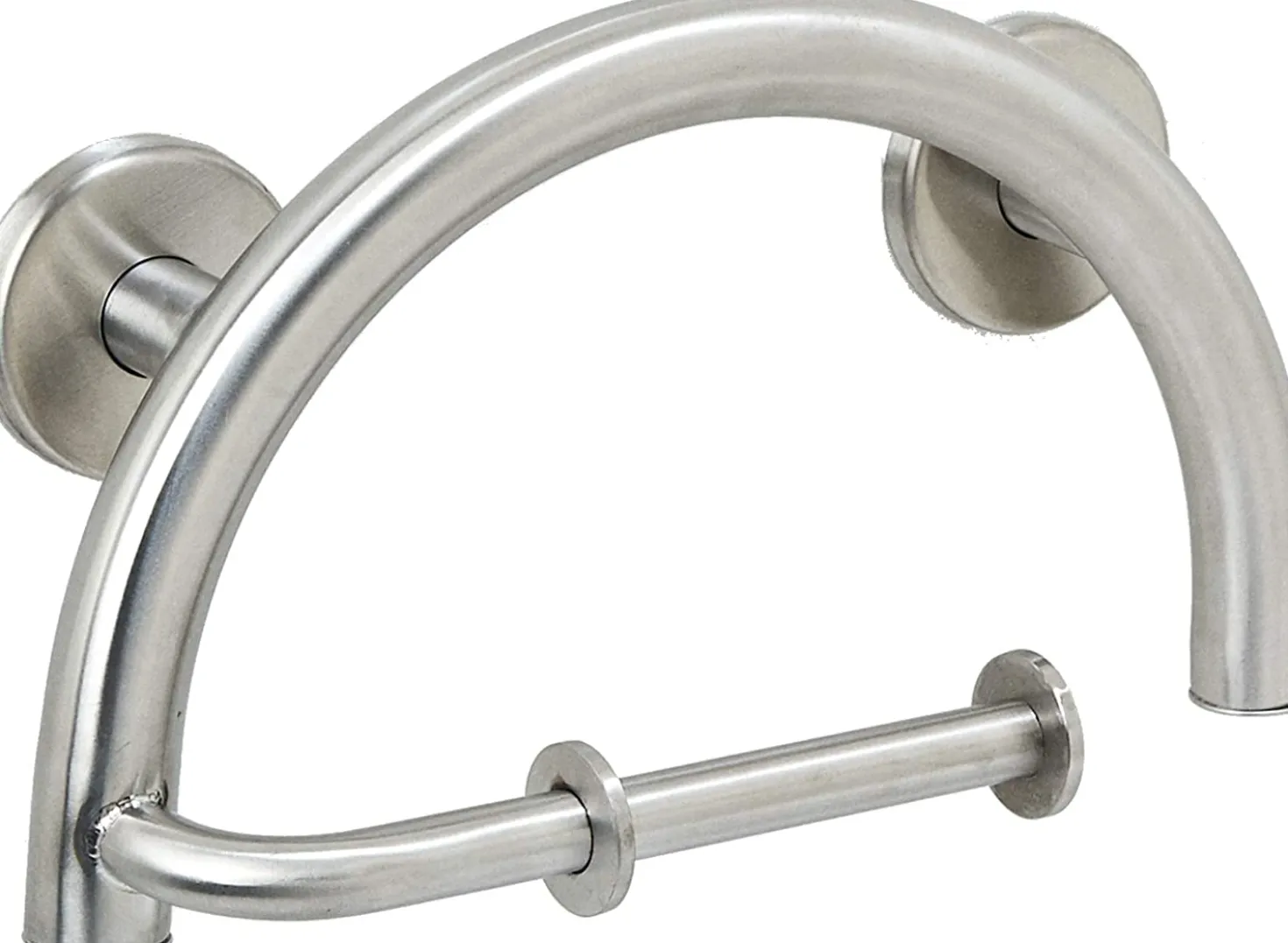 Half Moon Grab Bar with Toilet Paper Holder