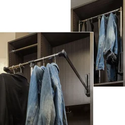 Hardware Resources Chrome and Black 21" - 24" Expanding Wardrobe Lift