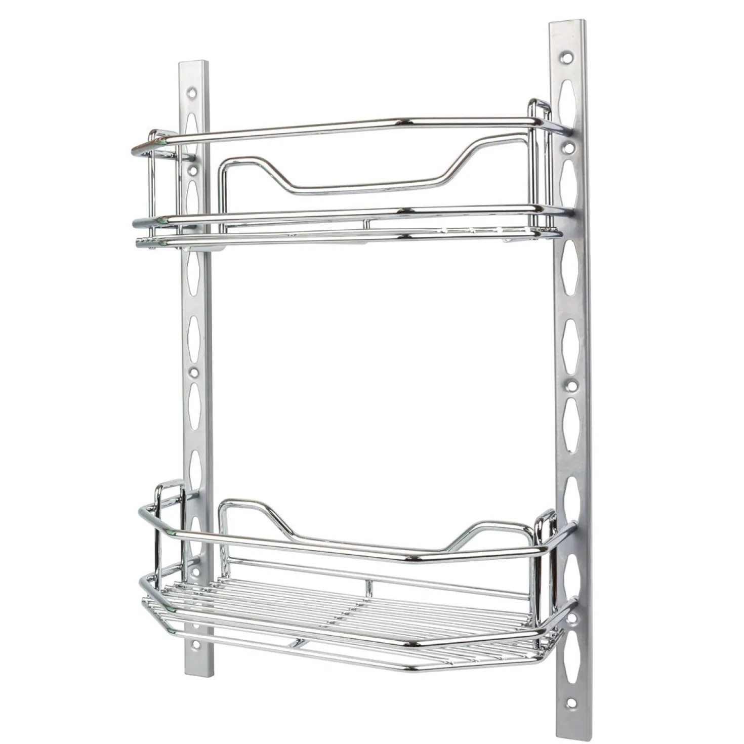 Hardware Resources 6" Deep Door Mounted Tray System Kit in Polished Chrome