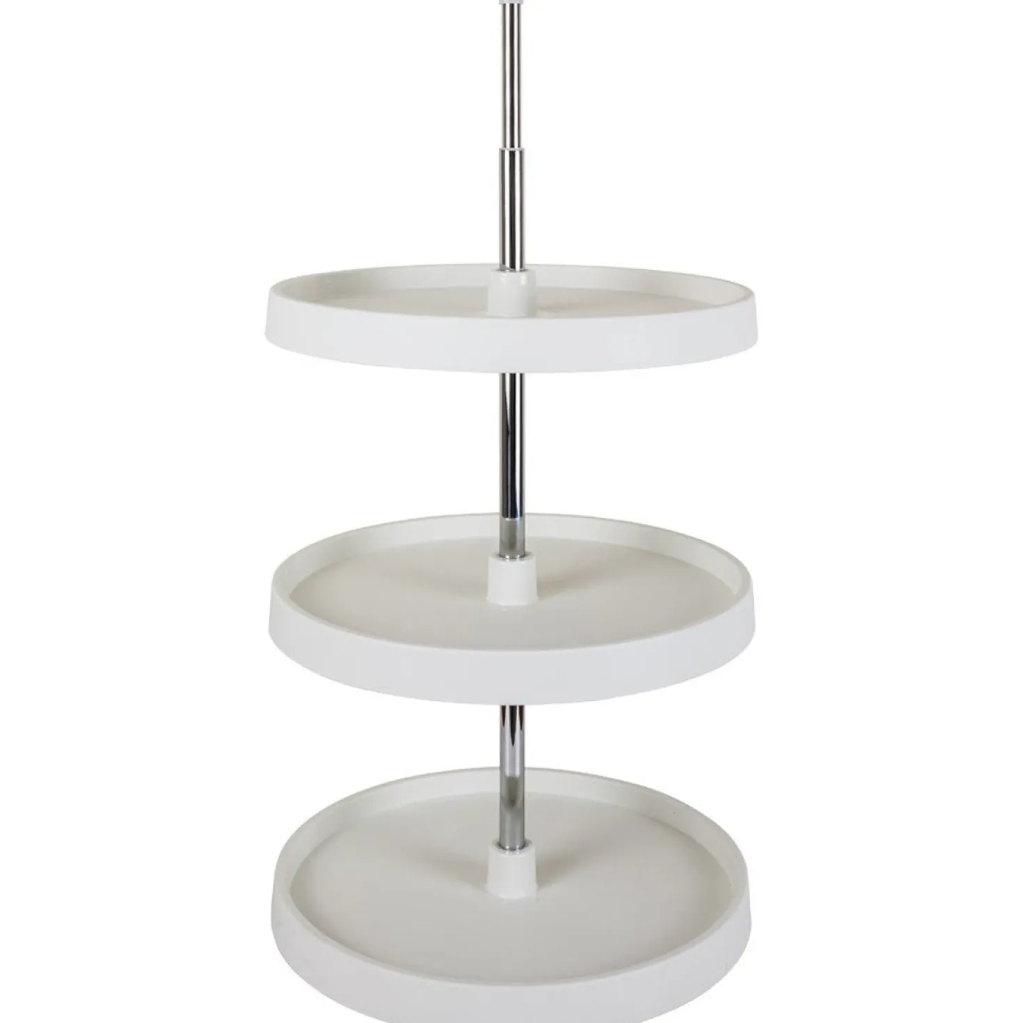 Hardware Resources 18" Diameter Round Plastic Lazy Susan Set with Twist and Lock Pole