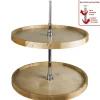 Hardware Resources 28" Diameter Round Wood Lazy Susan Set with Twist and Lock Pole