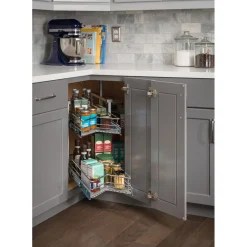 Hardware Resources 30" Diameter "Easy 360 Susan" Chrome Wire Corner Organizer