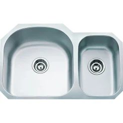 Hardware Resources 18 Gauge 70/30 Stainless Steel Undermount Sink with Larger Left Bowl