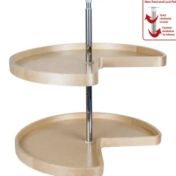 Hardware Resources Kidney Banded Lazy Susan Set with Twist and Lock Adjustable Pole