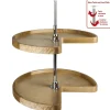 Hardware Resources Kidney Wood Lazy Susan Set with Twist and Lock Pole