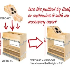 Hardware Resources No Wiggle 8" Vanity-height Cabinet Pullout