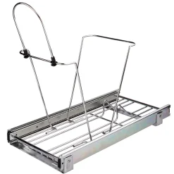 Hardware Resources Polished Chrome 35 and 50 Quart Single Pullout Trash Can System