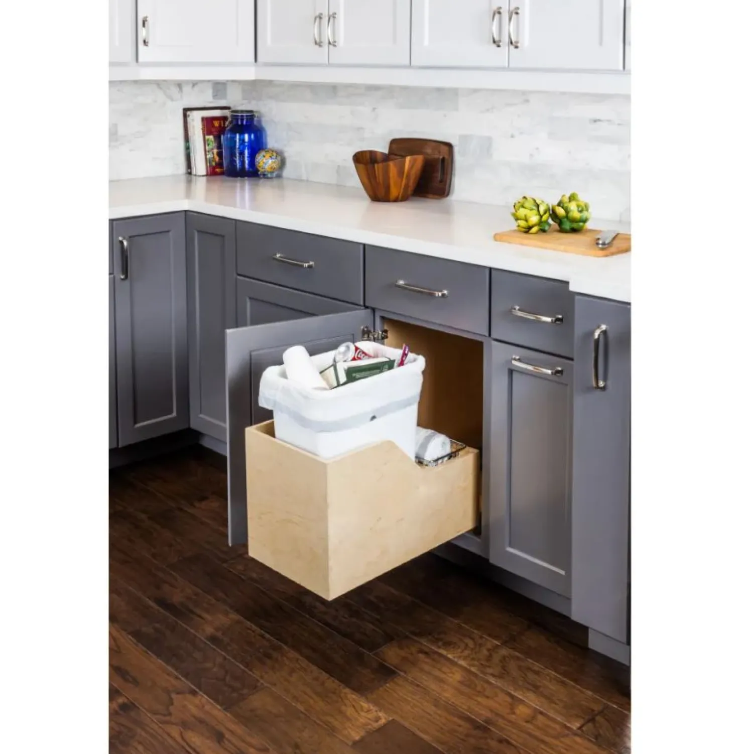 Hardware Resources Preassembled 35 Quart Single Pullout Waste Container System