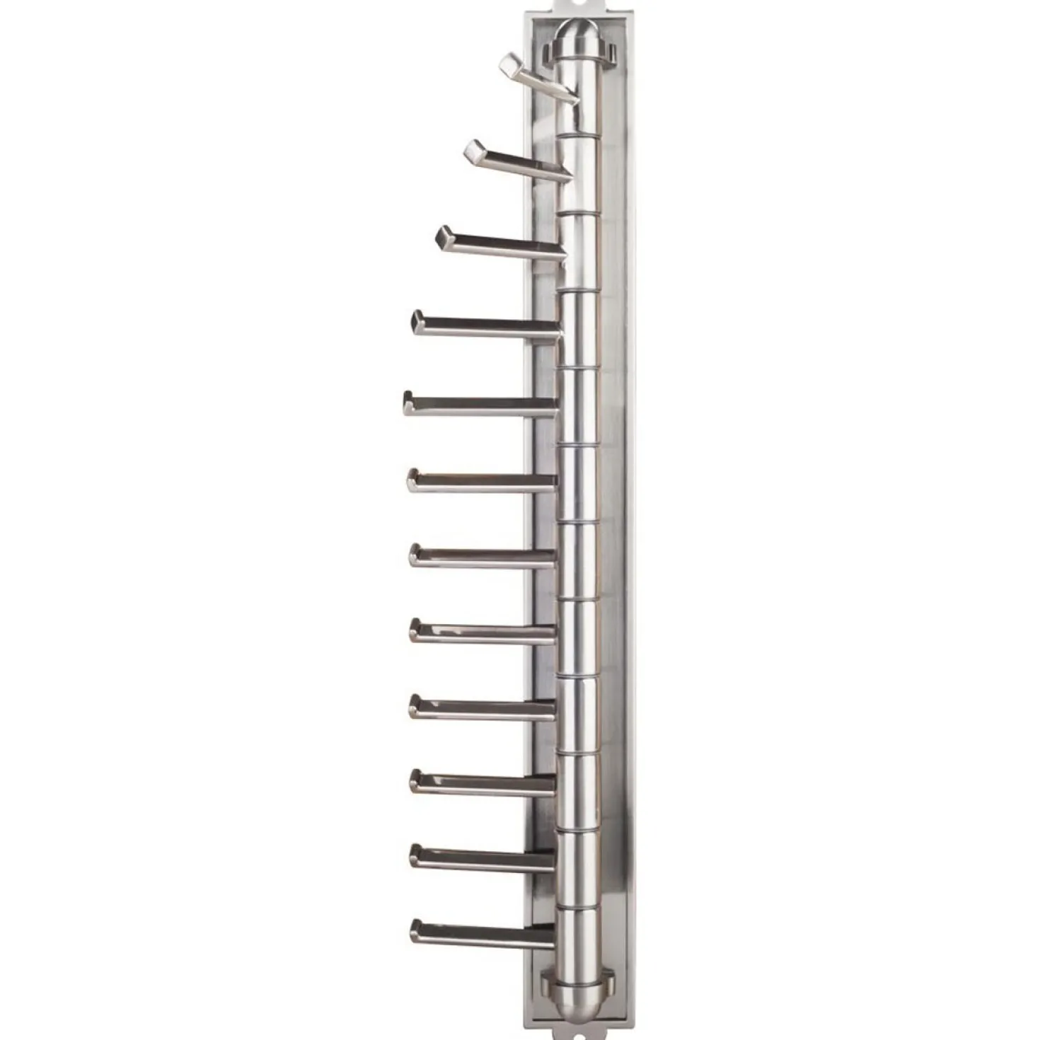 Hardware Resources Satin Nickel Screw Mounted Tri-Level Cascading Tie Rack
