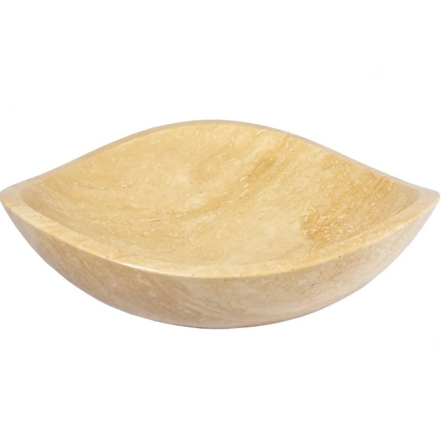 16 Inch Freeform Beige Stone Bathroom Vessel Sink
