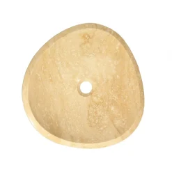 16 Inch Freeform Beige Stone Bathroom Vessel Sink