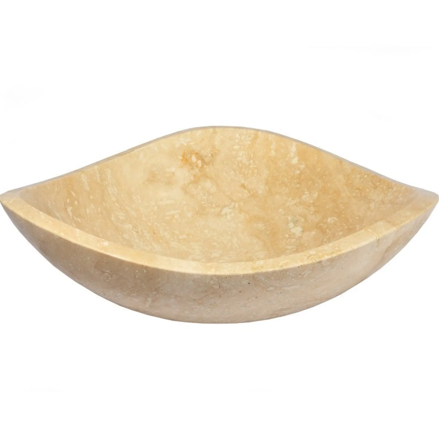 16 Inch Freeform Beige Stone Bathroom Vessel Sink