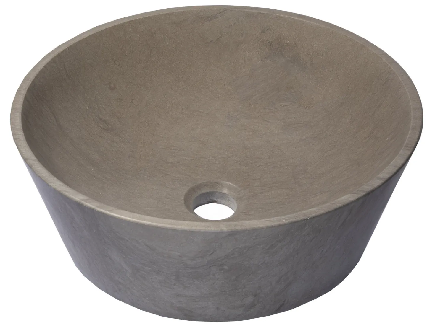 16-in Round Sloped Vessel Sink in Molly Grey Marble