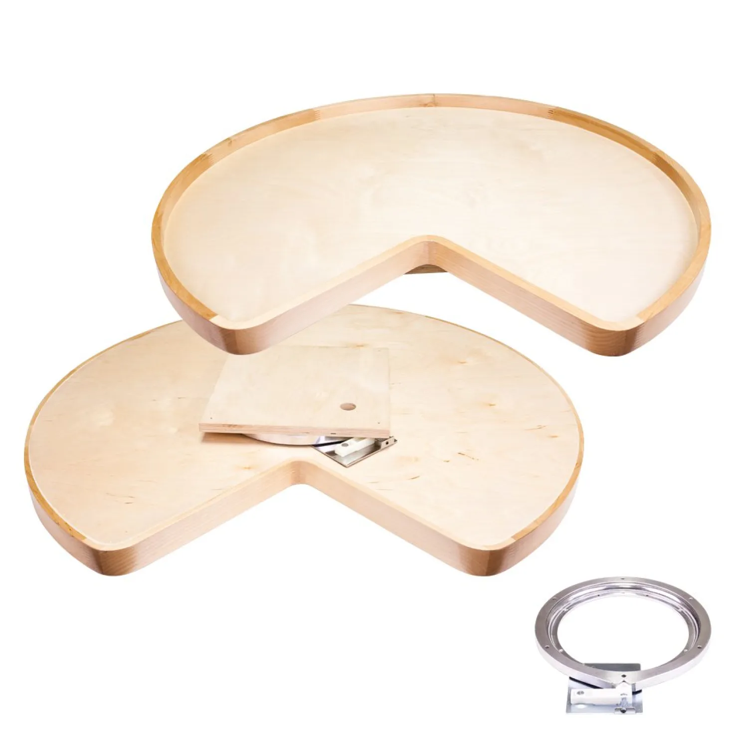 32" Kidney Lazy Susan With Pre-Installed 10" Cast Aluminum Swivel