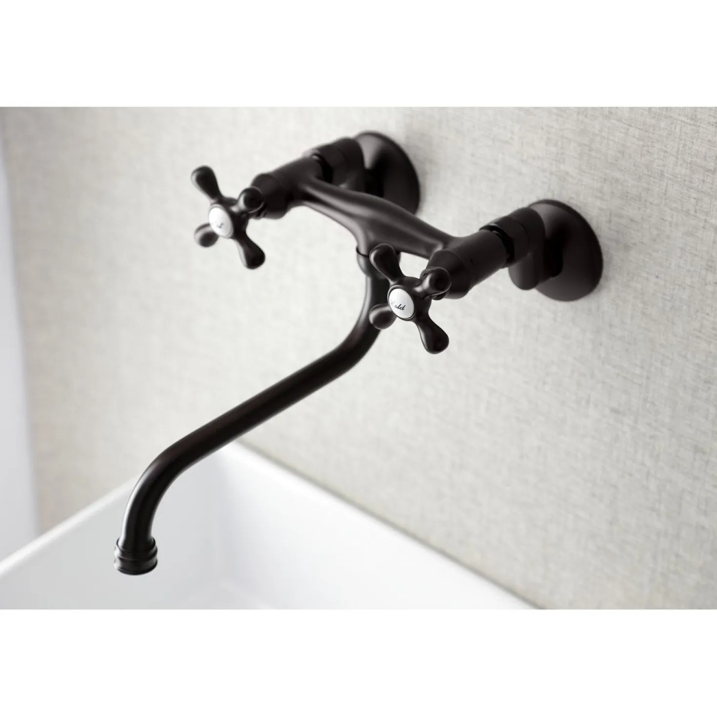 Kingston Brass Adjustable Center Wall Mount Bathroom Faucet