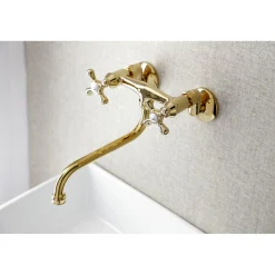 Kingston Brass Adjustable Center Wall Mount Bathroom Faucet