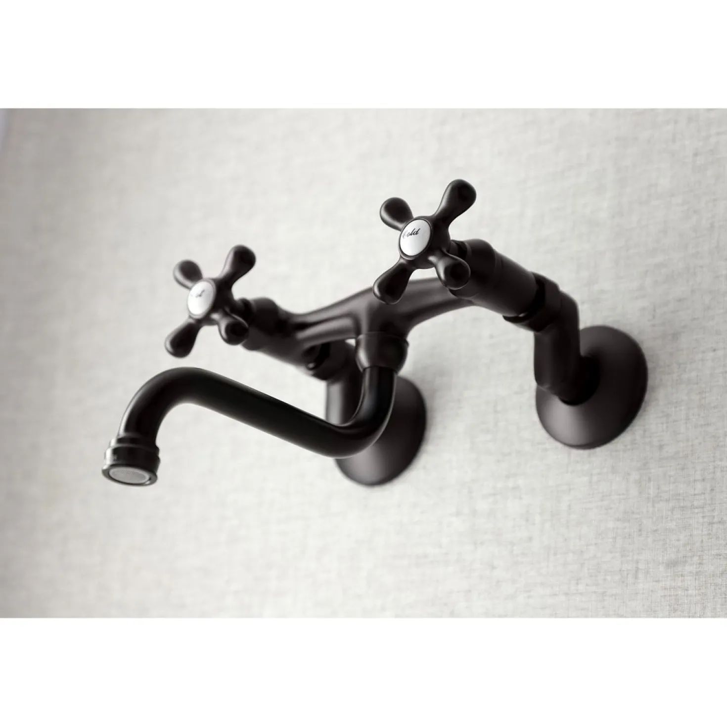 Kingston Brass 6" Adjustable Center Wall Mount Bathroom Faucet