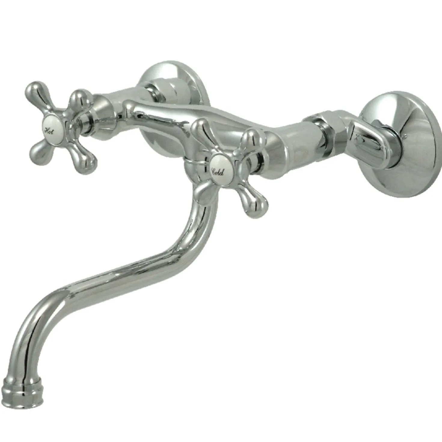 Kingston Brass 6" Adjustable Center Wall Mount Bathroom Faucet