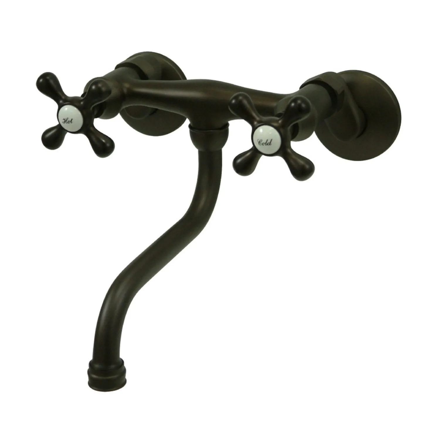 Kingston Brass 6" Adjustable Center Wall Mount Bathroom Faucet