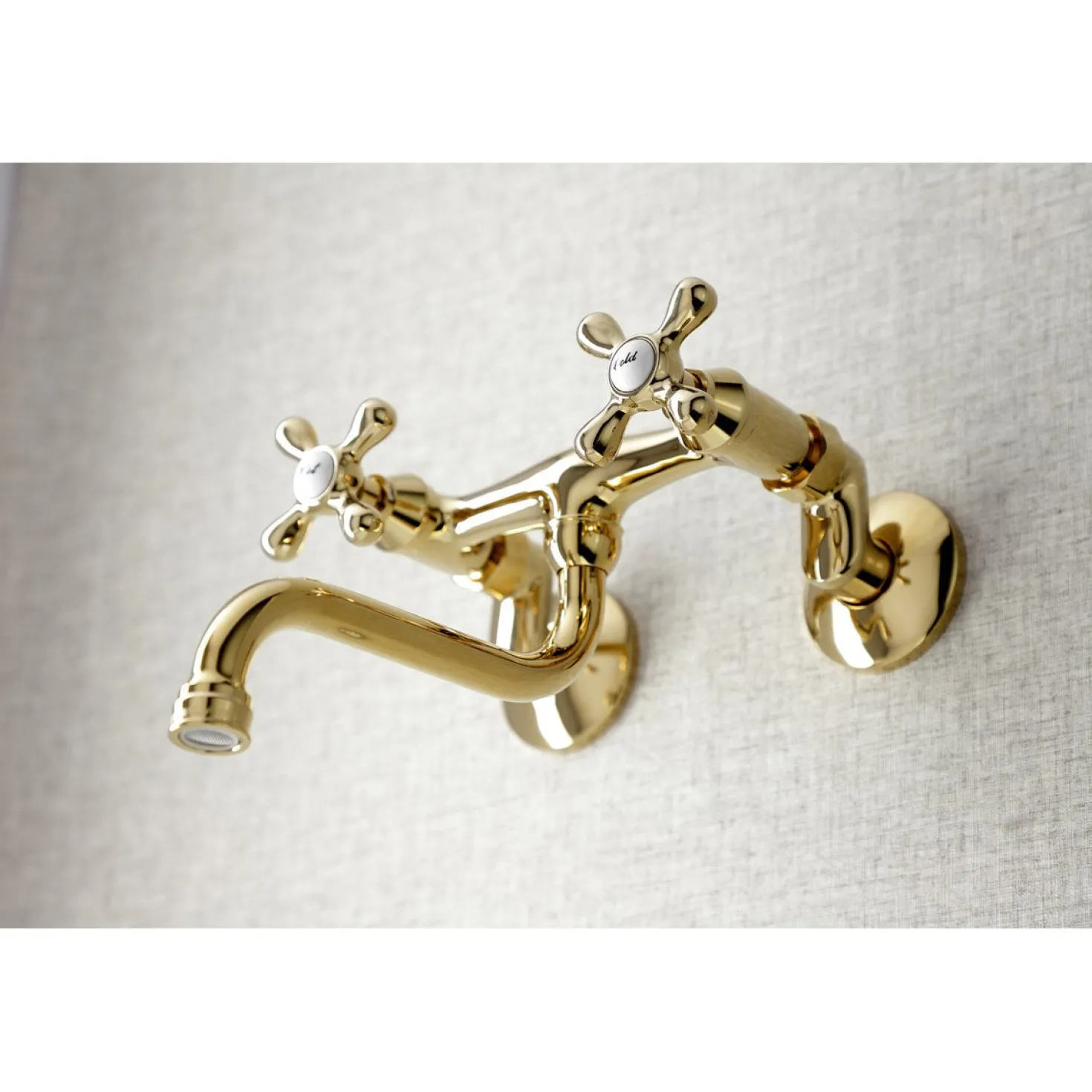 Kingston Brass 6" Adjustable Center Wall Mount Bathroom Faucet