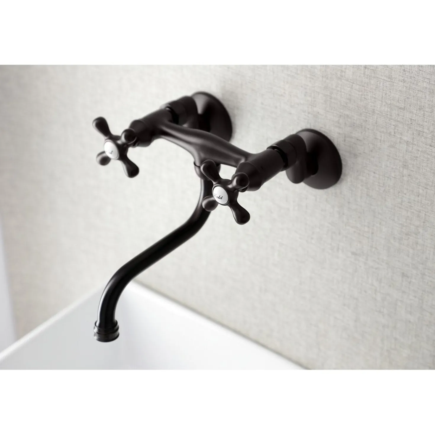 Kingston Brass 6" Adjustable Center Wall Mount Bathroom Faucet