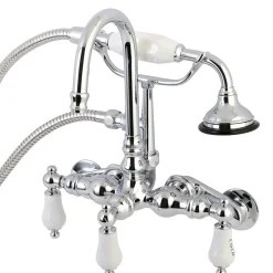 Kingston Brass AE303TX-P Aqua Vintage Wall Mount Clawfoot Tub Faucets