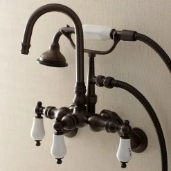 Kingston Brass AE303TX-P Aqua Vintage Wall Mount Clawfoot Tub Faucets