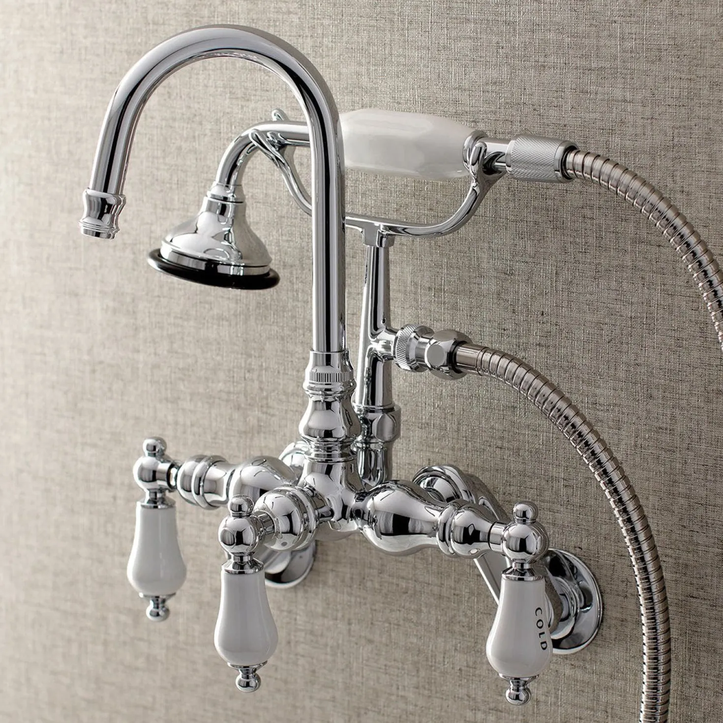 Kingston Brass AE303TX-P Aqua Vintage Wall Mount Clawfoot Tub Faucets