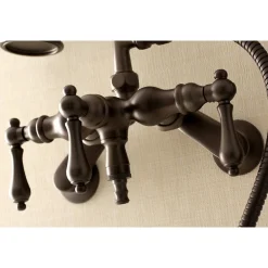 Kingston Brass AE419TX-P Aqua Vintage 3-3/8-Inch Adjustable Wall Mount Clawfoot Tub Faucet with Hand Shower