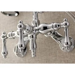 Kingston Brass AE419TX-P Aqua Vintage 3-3/8-Inch Adjustable Wall Mount Clawfoot Tub Faucet with Hand Shower