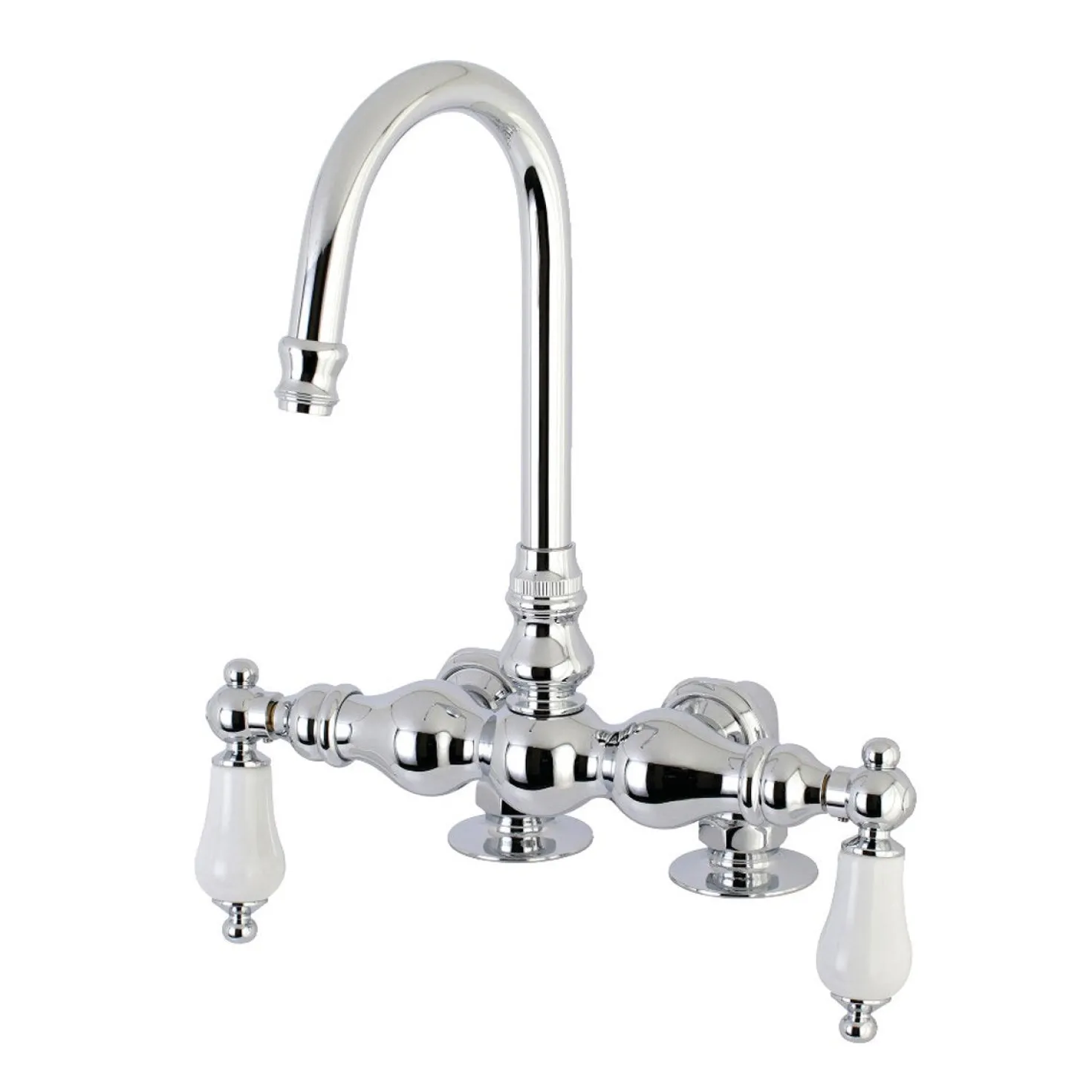 Kingston Brass AE93TX-P Aqua Vintage 3-3/8-Inch Deck Mount Tub Faucet