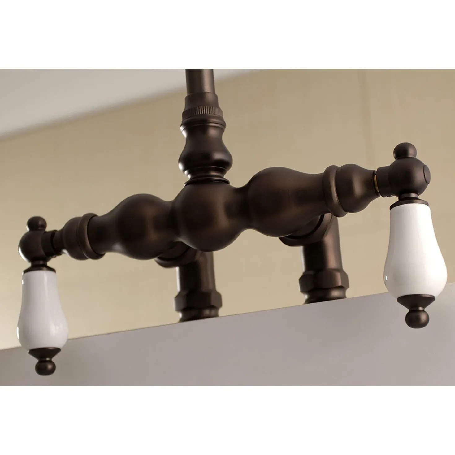 Kingston Brass AE93TX-P Aqua Vintage 3-3/8-Inch Deck Mount Tub Faucet