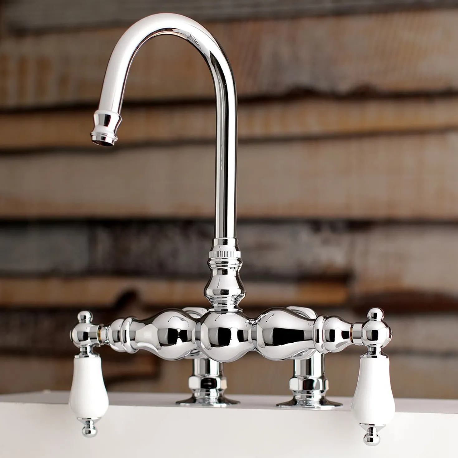 Kingston Brass AE93TX-P Aqua Vintage 3-3/8-Inch Deck Mount Tub Faucet