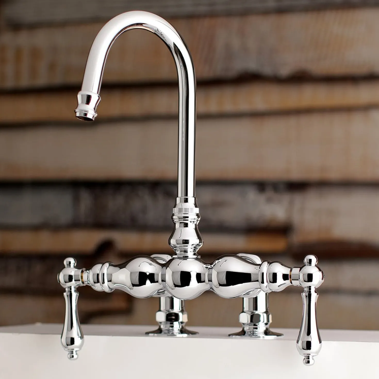 Kingston Brass AE91TX-P Aqua Vintage 3-3/8-Inch Deck Mount Tub Faucet