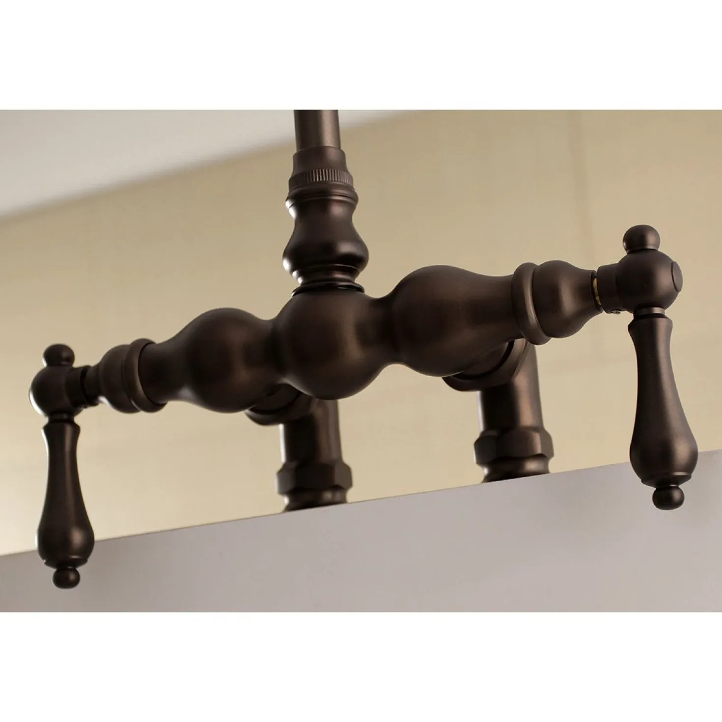 Kingston Brass AE91TX-P Aqua Vintage 3-3/8-Inch Deck Mount Tub Faucet