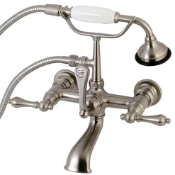 Kingston Brass AE551TX-P Aqua Vintage Wall Mount Tub Faucet with Hand Shower