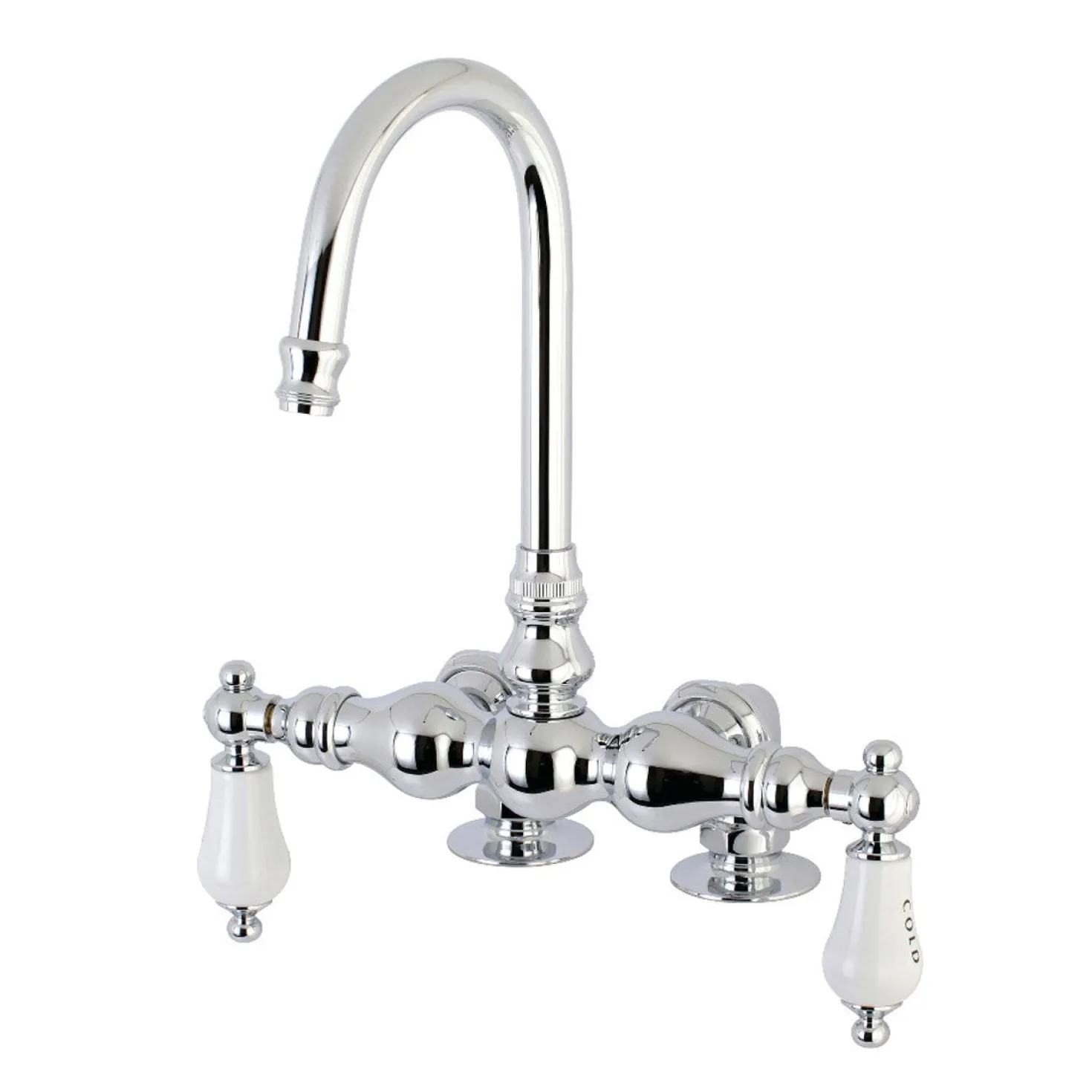 Kingston Brass AE95TX-P Aqua Vintage 3-3/8-Inch Deck Mount Tub Faucet