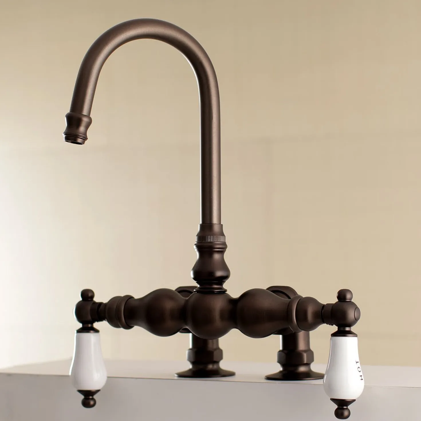 Kingston Brass AE95TX-P Aqua Vintage 3-3/8-Inch Deck Mount Tub Faucet