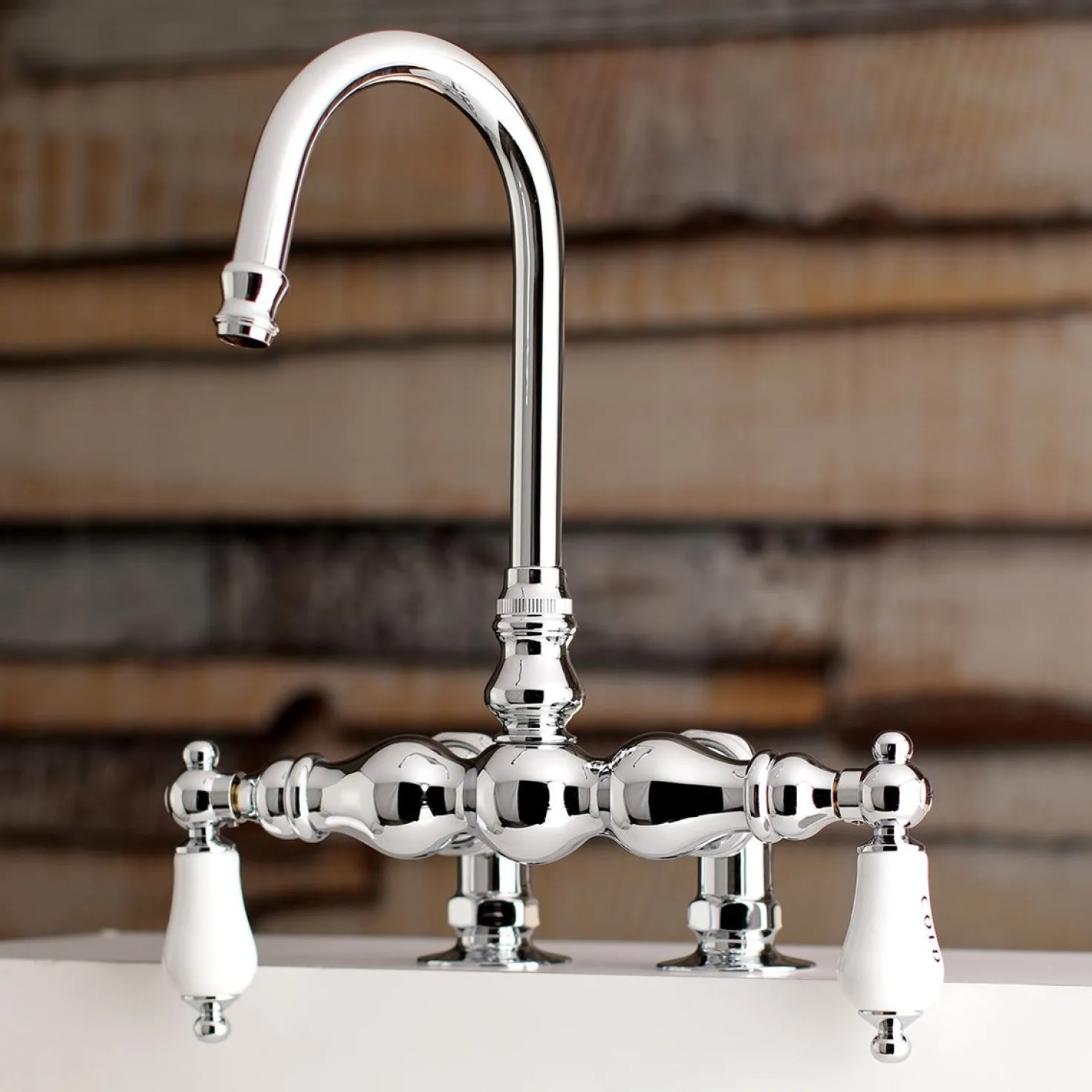 Kingston Brass AE95TX-P Aqua Vintage 3-3/8-Inch Deck Mount Tub Faucet