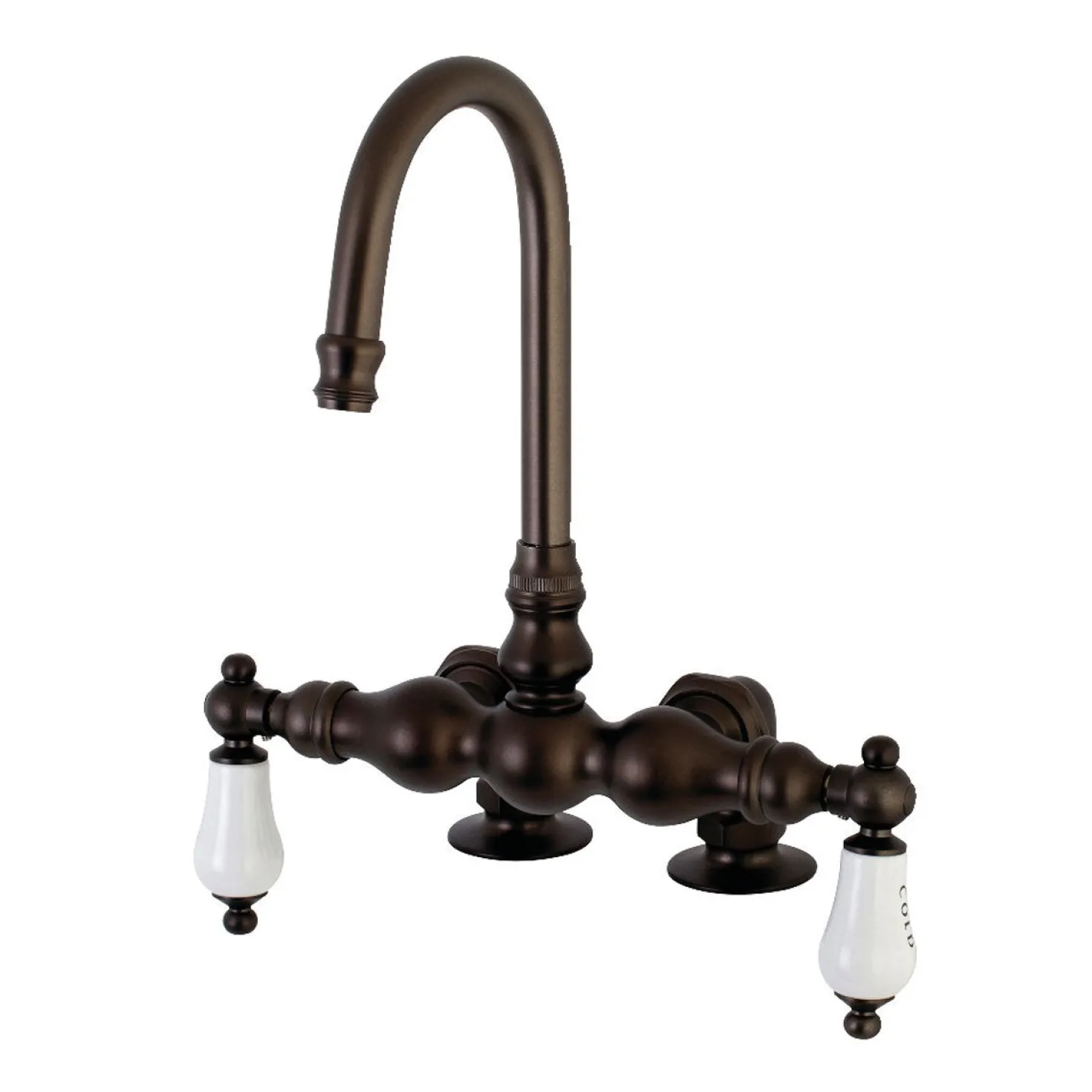 Kingston Brass AE95TX-P Aqua Vintage 3-3/8-Inch Deck Mount Tub Faucet