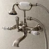 Kingston Brass AE553TX-P Aqua Vintage 7-Inch Wall Mount Tub Faucet with Hand Shower