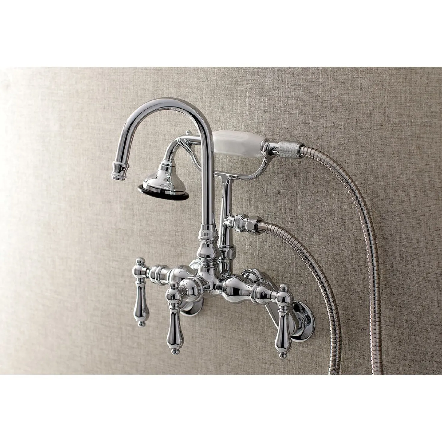 Kingston Brass AE301TX-P Aqua Vintage Wall Mount Clawfoot Tub Faucets
