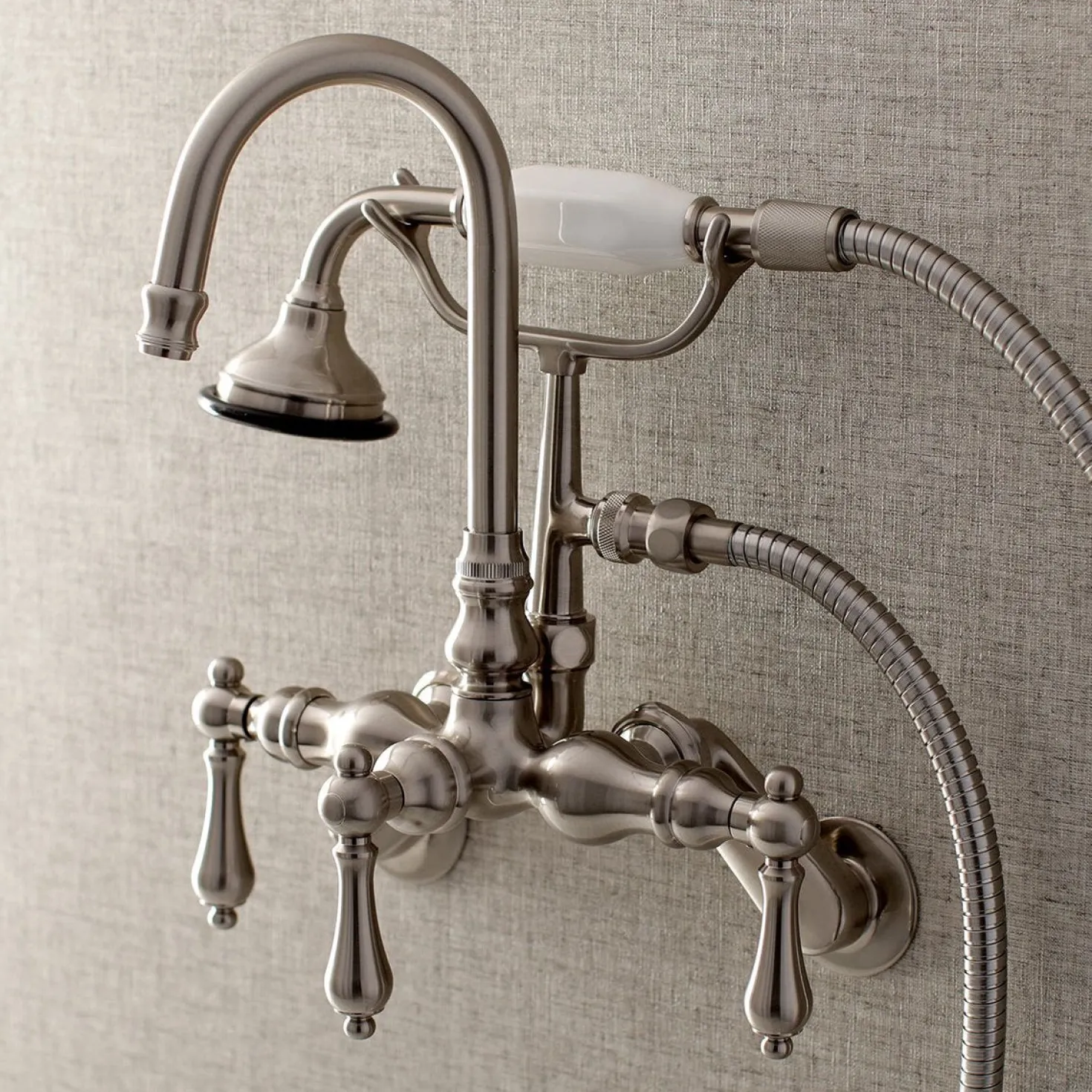 Kingston Brass AE301TX-P Aqua Vintage Wall Mount Clawfoot Tub Faucets