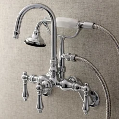 Kingston Brass AE301TX-P Aqua Vintage Wall Mount Clawfoot Tub Faucets