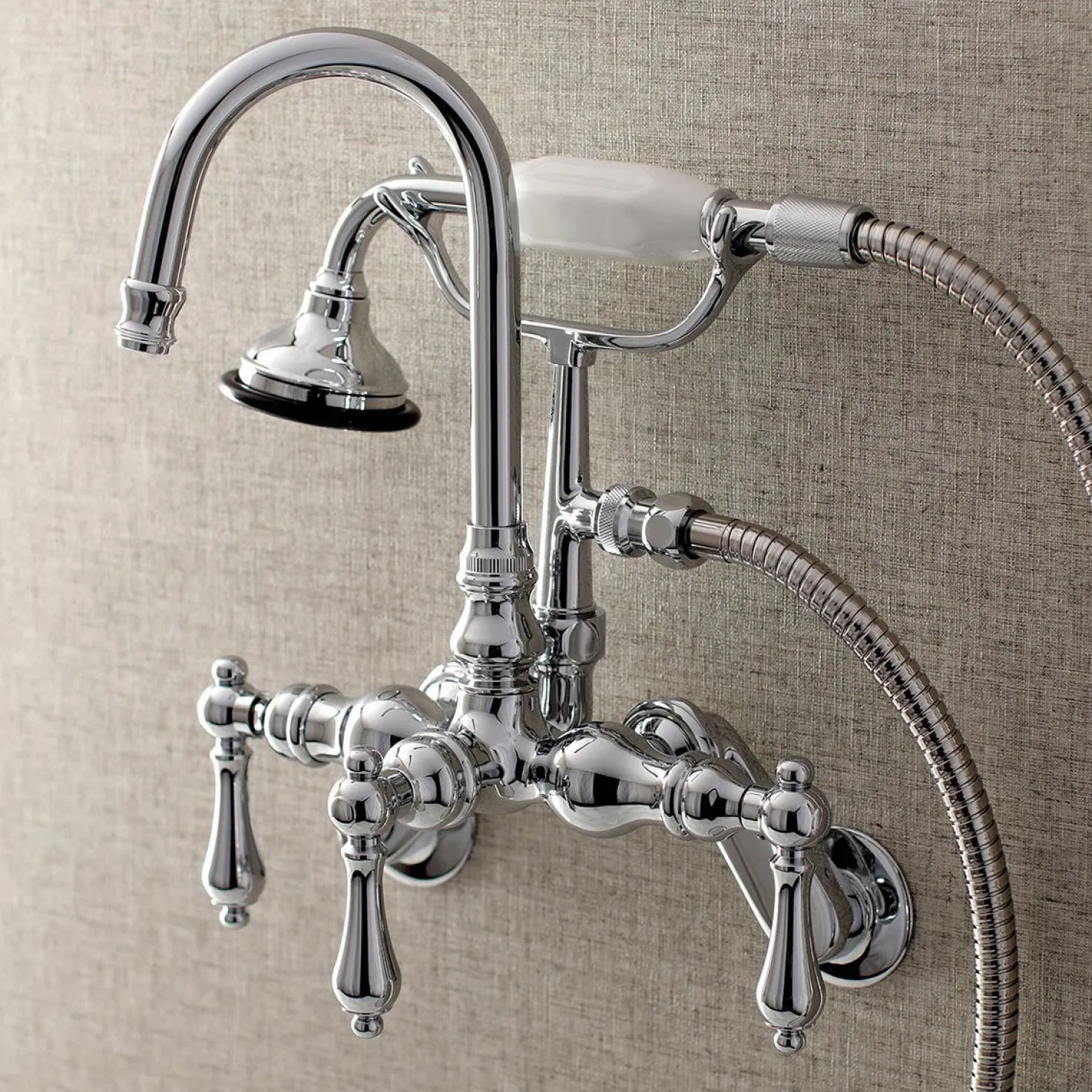Kingston Brass AE301TX-P Aqua Vintage Wall Mount Clawfoot Tub Faucets