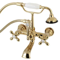 Kingston Brass AE557TX-P Aqua Vintage 7-Inch Wall Mount Tub Faucet with Hand Shower