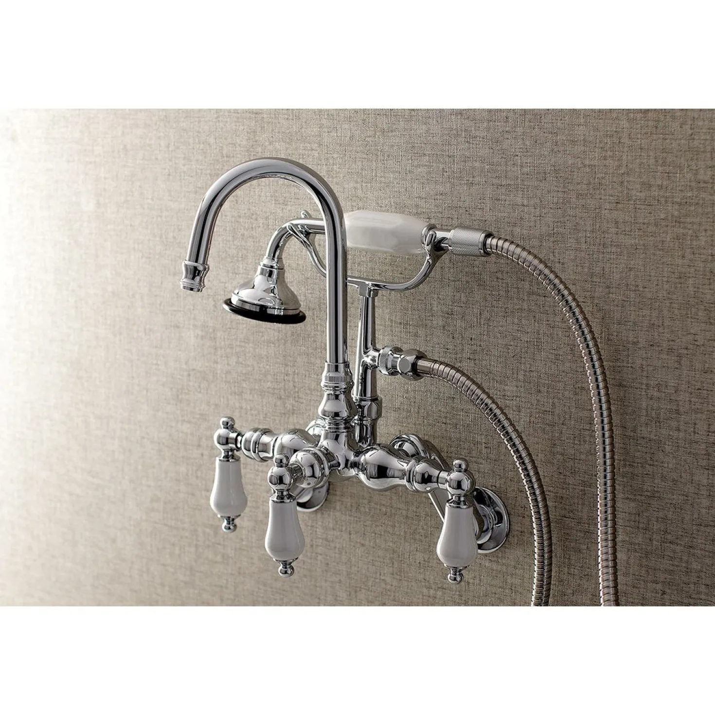 Kingston Brass AE305TX-P Aqua Vintage Wall Mount Clawfoot Tub Faucets