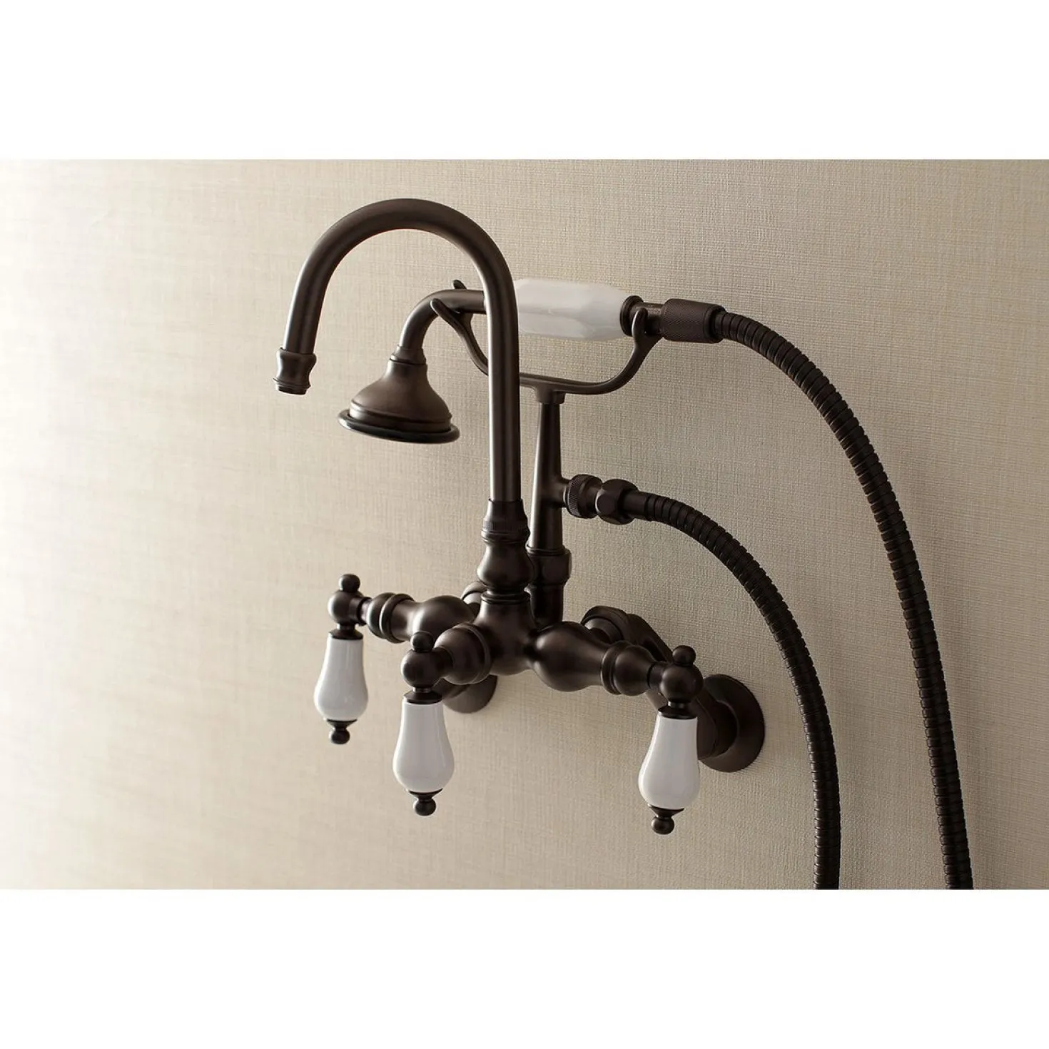 Kingston Brass AE305TX-P Aqua Vintage Wall Mount Clawfoot Tub Faucets